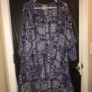 A navy and peach kimono 👘🌊